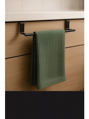 Mikasso Bez Havluluk Çelik Dolap Kapağı Havlu Askılığı 30CM Siyah Belirtilmemiş Siyah Tr