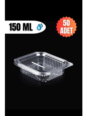 Mikasso Plastik Kapaklı Kullan At Saklama Kabı Sızdırmaz Kap 150 ml 50 Adet Plastik Turuncu