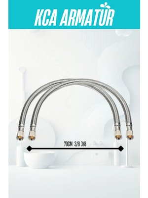 Mikasso Kca Çelik Örne Klozet Taharat Flexi Hortumu 2 Adet 70 cm 3/8