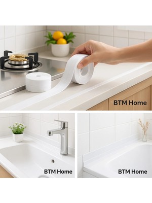 Mikasso 3,2 Metre Su Sızdırmaz Bant – Lavabo, Klozet, Pimapen ve Küvet Kenarı Için Geçirmez Bant Beyaz