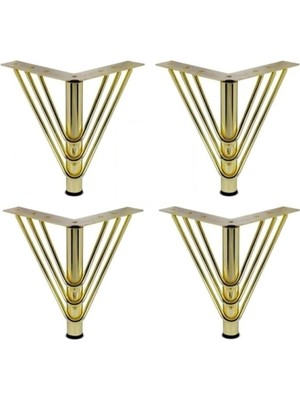 Mikasso Vanessa Model Metal Mobilya, Koltuk, Kanepe, Tv Ünitesi Ayakları Metal ( 4 Adet ) Altın
