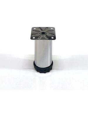 Mikasso 4 Metal Baza Dolap Ayağı Krom 5 cm Gümüş Modern Tasarım ve Mikrofiber Malzeme