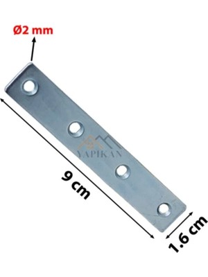 Mikasso 12 Adet Düz Demir Gönye Köşebent 2X16X90MM - Mobilya Dolap Raf Masa Kenar Köşe Bağlantı Birleştirme