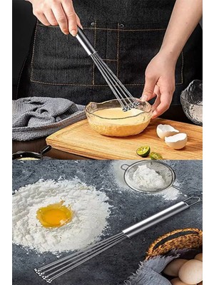 Mikasso Boncuk Yumurta Çırpıcı Ayarlanabilir Paslanmaz Yumurta Pasta Çırpıcısı Çelik