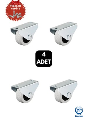 Mikasso Sabit Termo Kaplı Beyaz 28'lik Masa Dolap Sehpa Raf Mobilya Tekeri 4 Adet