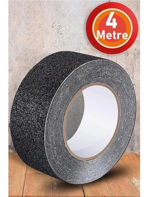 Mikasso 4 mt Bondit Siyah Yapışkanlı Kaygan Zemin Bandı Basamak Merdiven Kaydırmaz Bant 50MM