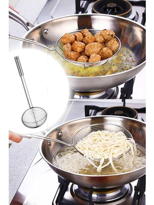 Mikasso Paslanmaz Çelik Kevgir, Kızartma ve Haşlama Kevgiri Paslanmaz Çelik