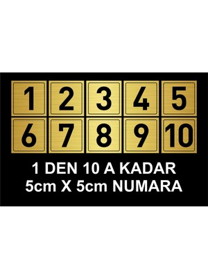 Mikasso Dolap Numarası Masa Numarası Daire Kapı Numarası Metal Levha 1 Den 10 A Kadar