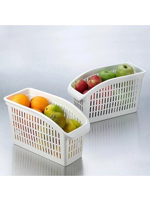 Mikasso 2 Adet Gondol Buzdolabı Düzenleyici Sebze Meyve Sepeti Mutfak Banyo Tezgah Altı Üstü Organizer Plast