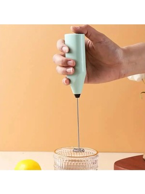 Mikasso Mini Yumurta Karıştırıcı Süt Köpürtücü El Mikseri Pilli Kahve Çırpıcı Telli Blender Cappuccino Mixer