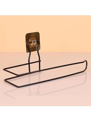 Mikasso ® Kendiliğinden Yapışkanlı Krom Paslanmaz Metal Havlu Kağıtlık Aparatı Siyah Paslanmaz Çelik