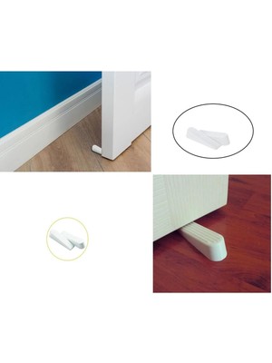 Mikasso Kapı Stoperi - Kapı Altı Stoperi - Beyaz 2 Adet Plastik