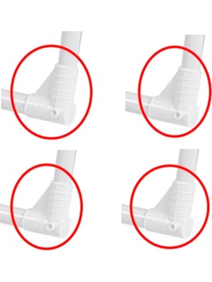 Mikasso 32 Lik 4 Adet Plastik Bebek Beşik Ayağı Salıncak Ayağı Boru Birleştirme Beyaz