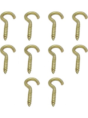 Mikasso 10 Ad. Açık Piton Kanca 20X70 - Tavana Duy Avize Asma Kancası Demir - Duvara Ip Halat Askı Aparatı