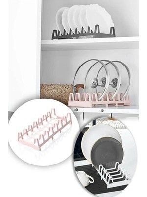 Mikasso Tencere Kapağı Organizeri - 6 Bölmeli Tencere Kapak Rafı Belirtilmemiş Çok Renkli Tr