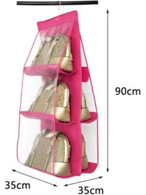 Mikasso 6 Gözlü Pratik Dolap Içi Çanta Askılığı/organizer (Pembe) Belirtilmemiş Çok Renkli Tr