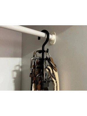 Mikasso Dolap Içi Kemer- Pantalon Askısı - Kemer Düzenleyici - Düzenleyici Askı - Çoklu Kemer Askısı Plastik