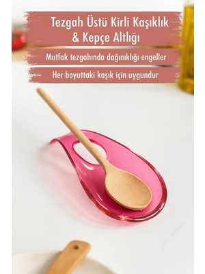 Mikasso Akrilik Mürdüm Tezgah Üstü Kirli Kaşıklık & Kepçe Altlığı Akrilik Mor