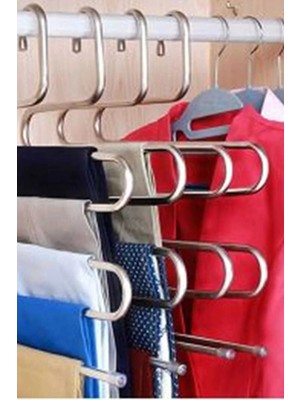 Mikasso Dolap Içi 5 Katlı Krom Askı ( 2 Adet ) Metal Beyaz Tr