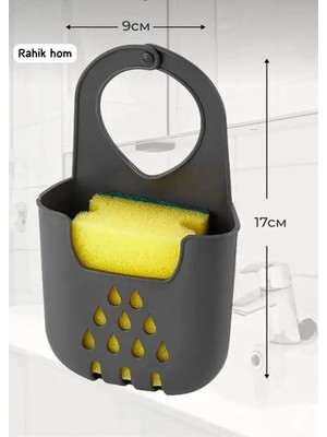 Mikasso Antrasit Bulasik Süngeri Tutucu Banyo Lif Tutucu Askili Telefon Tutucu Kaliteli Askilik Plastik Siya