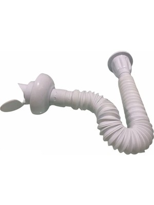 Mikasso Kokumatik Su Sızdırmaz Koku Önleyici Kapaklı Körüklü Lavabo Sifonu Gider Borusu Hortum 80CM