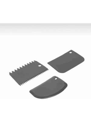 Mikasso 3 Lü Hamur Pasta Kesici Kazıyıcı Dekoratör Set Plastik