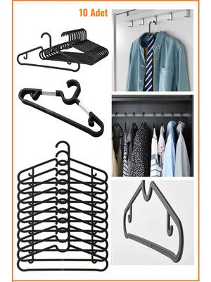 Mikasso Spruttig Askı Siyah Esnek Plastik ( 10 Adet ) Plastik Beyaz Tr