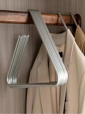 Mikasso Üçgen Askı, Şal, Pantolon, Kıyafet Askısı 5 Adet Metal Gri Tr