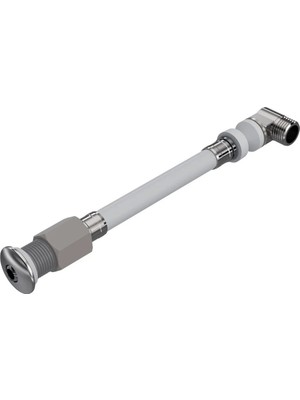 Mikasso YT241 Esnek Klozet Taharet Çubuğu Küresel Uçlu Ø26 Dirsekli Baglantı 60MM