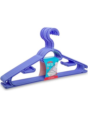 Mikasso Büyük Boy Smart Elbise Askısı 6'lı 42 cm F312 Plastik Mavi Tr
