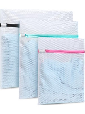 Mikasso Çamaşır Yıkama Filesi 3 Adet Kumaş Sütyen Yıkama Kurutma Topu Vakumlu Poşet Çorap Düzenleyici Mandal