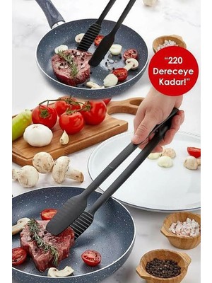 Mikasso Yanmaz Yapışmaz Servis ve Izgara Barbekü Maşası Plastik Siyah