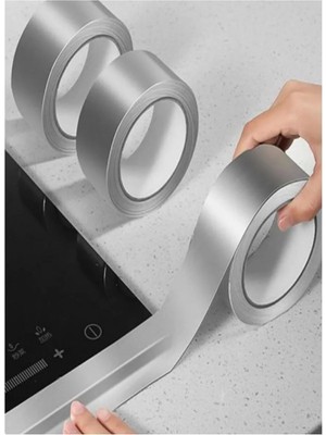 Mikasso 5 Metre Alüminyum Su Sızdırmaz Yanmaz Bant Tamir Çatlak Boru Bandı Kendinden Yapışkanlı (3CMX5M) Gri