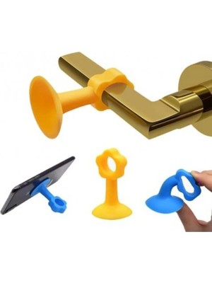 Mikasso 4 Adet Pratik Duvar Koruma Renkli Vantuzlu Geçmeli Kapı Kolu Stoper