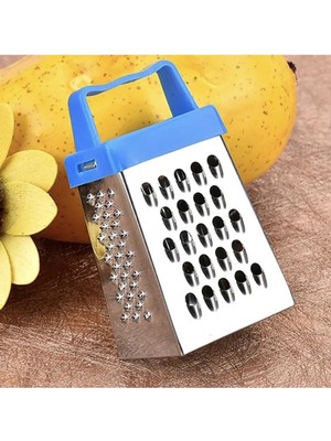 Mikasso Pratik Mini Çok Amaçlı 4 Fonksiyonlu Dörtgen Mutfak Sarmısak Peynir Rende Ölçüsü 12 cm Çelik