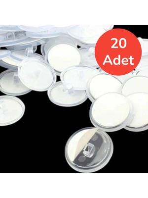 Mikasso 20 Adet Şeffaf Yuvarlak Güçlü Disk Yapışkan–3 cm Çaplı Çift Taraflı Askı ve Dekor Sabitleme Diskleri