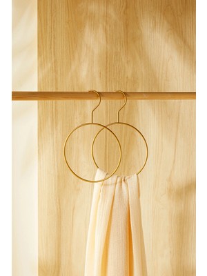 Mikasso 2'li Halka Altın Renk Metal Aksesuar Askısı 24.5X16X0.5 Metal Altın Cn