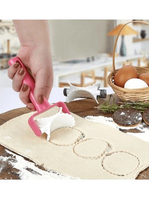 Mikasso Yuvarlak Tırtıklı Hamur Kesici Rulet Silikon