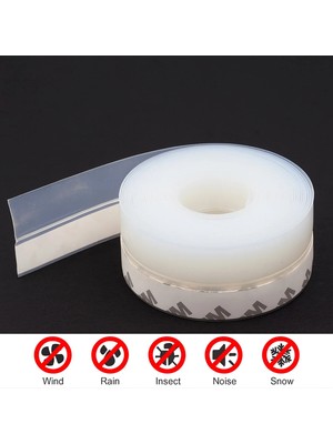 Mikasso Hava Geçirmez Kapı Altı Pencere Bandı Böcek Önleyici Şeffaf 38MM Şerit Bant 3metre