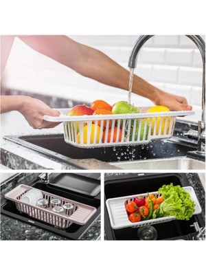 Mikasso Dünya Durulama Sepeti - Sebze Meyve Yıkama - Bulaşıklık Beyaz Plastik Beyaz