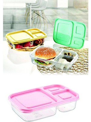 Mikasso 3 Bölmeli Diyet Saklama Kabı Plastik Beyaz