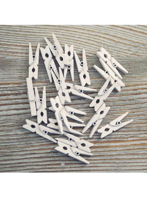 Mikasso 100'LÜ Ahşap Mandal Gümüş Renk 2.5cm 100 Adet Çamaşır Bambu Dayanaklı Tahta Sağlam Çamaşır Mandalı 2