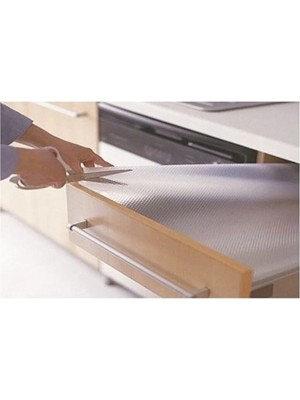 Mikasso Eva Şeffaf Kaymaz Raf Dolap Çekmece Örtüsü 45*10 mt Çok Renkli