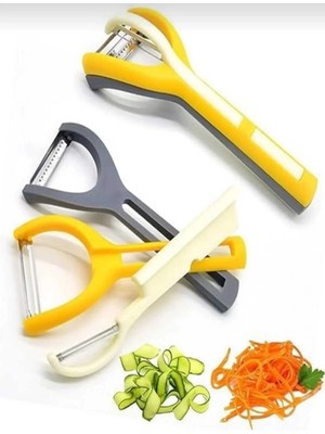 Mikasso 3 In 1 Soyacak Çok Başlıklı Doğrayıcı Kesici Mutfak Soyacağı Julyen Doğrama Paslanmaz Bıçaklar Çok R