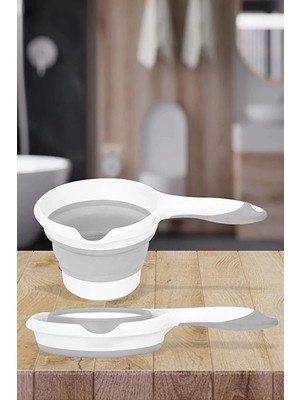 Mikasso 1100 ml Katlanır Akordiyon Koçero Maşrapa Bebek Yıkama Tası Katlanır Maşrapa Koçero Gri 27X17X4 cm P