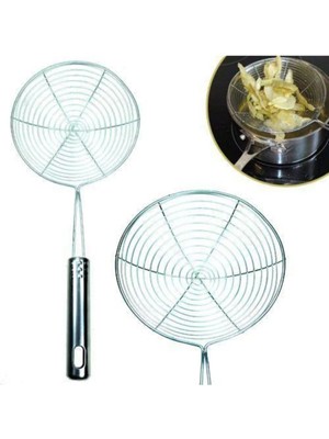 Mikasso Patates Kızartma Haşlama Kevgiri Paslanmaz Tel Mutfak Kevgiri Çelik Bej