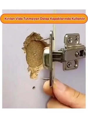 Mikasso Menteşe Tamir Sacı Pratik Paslanmaz Dolap Tamir Onarım Kiti Kapak Menteşe Tamir Onarım Seti 2 Adet