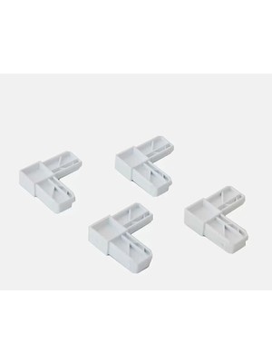 Mikasso Pvc Pimapen Sineklik Profil Köşe Birleştirme Plastiği 4 Adet 17 mm x 25 mm Profiller Için Gri