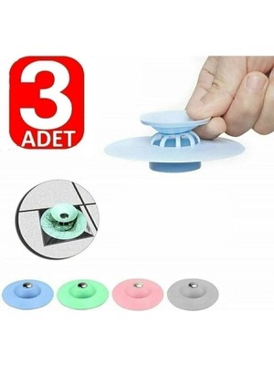 Mikasso 3 Adet Lavabo ve Küvet Tıkacı Süzgeci Mutfak Banyo Gider Tıpası Kapağı Tıkaç Süzgeç Plastik