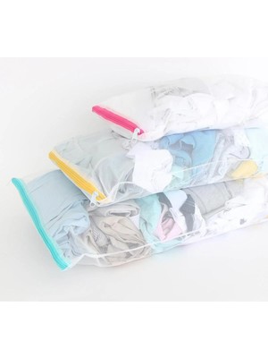 Mikasso 3'lü Renkli Fermuarlı Çamaşır Yıkama File Seti Tr